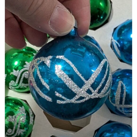 Vintage Holly American made Glass Christmas Ornaments Set of 20 - Picture 8 of 16